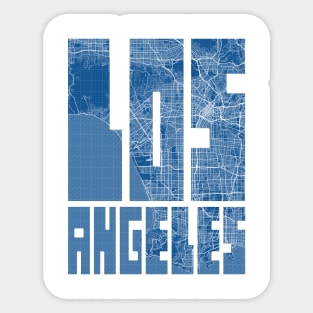 Los Angeles, USA City Map Typography - Blueprint Sticker